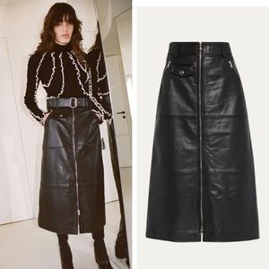 NWT Org.$695 Sea New York Lilia Lamb Leather Skirt US2